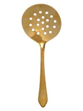NWT KITCHEN Bloomingville Brass TEA/Strainer, 8"L x 3"W Gold NEW $22